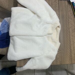 Chic White Faux Fur Jacket